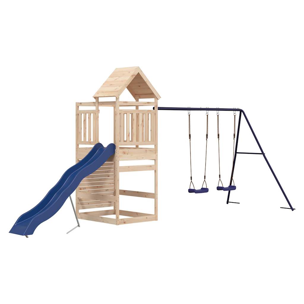 Spielturm aus imprägniertem Kiefernholz und massivem Douglasien- und Kiefernholz