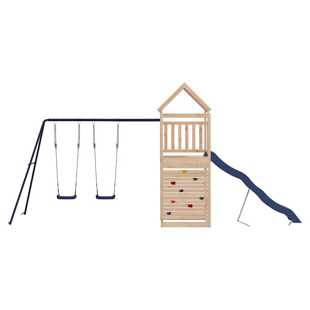 Spielturm aus imprägniertem Kiefernholz und massivem Douglasien- und Kiefernholz