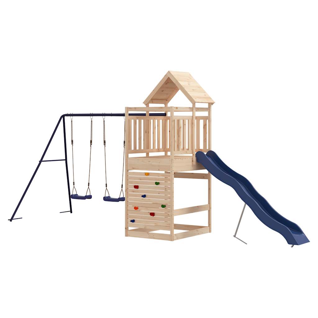 Spielturm aus imprägniertem Kiefernholz und massivem Douglasien- und Kiefernholz