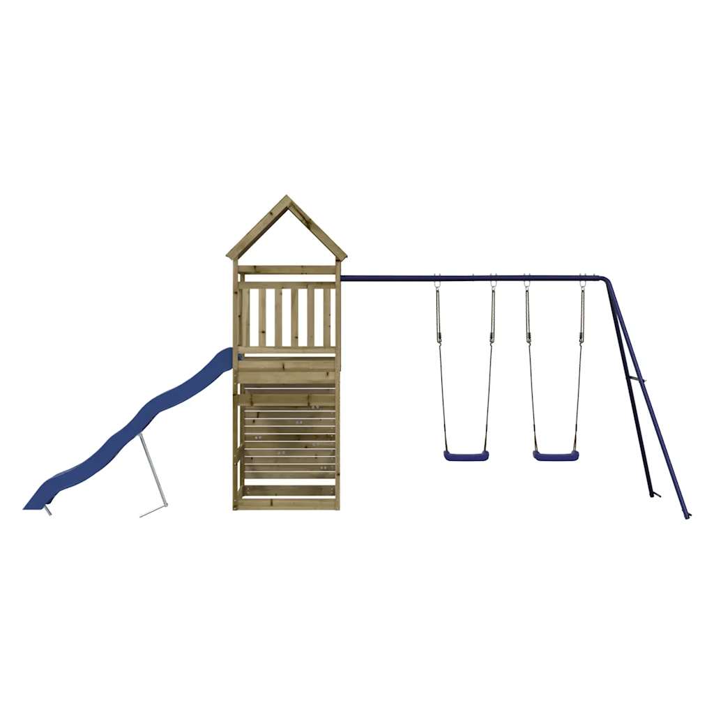 Spielturm aus imprägniertem Kiefernholz und massivem Douglasien- und Kiefernholz