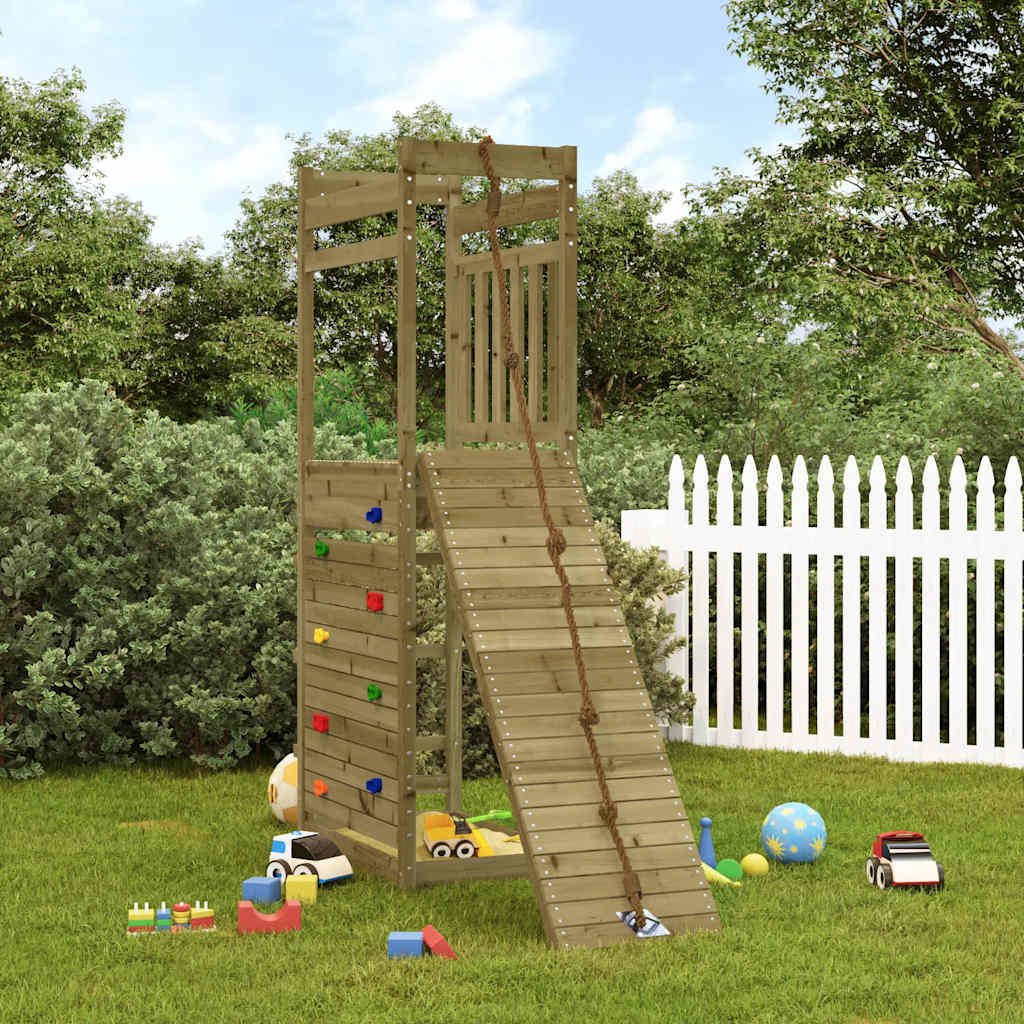 Spielturm aus imprägniertem Kiefernholz und massivem Douglasien- und Kiefernholz