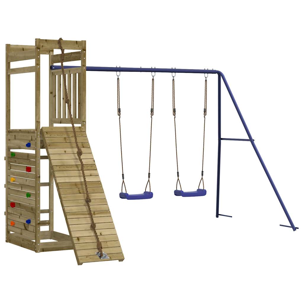 Spielturm aus imprägniertem Kiefernholz und massivem Douglasien- und Kiefernholz