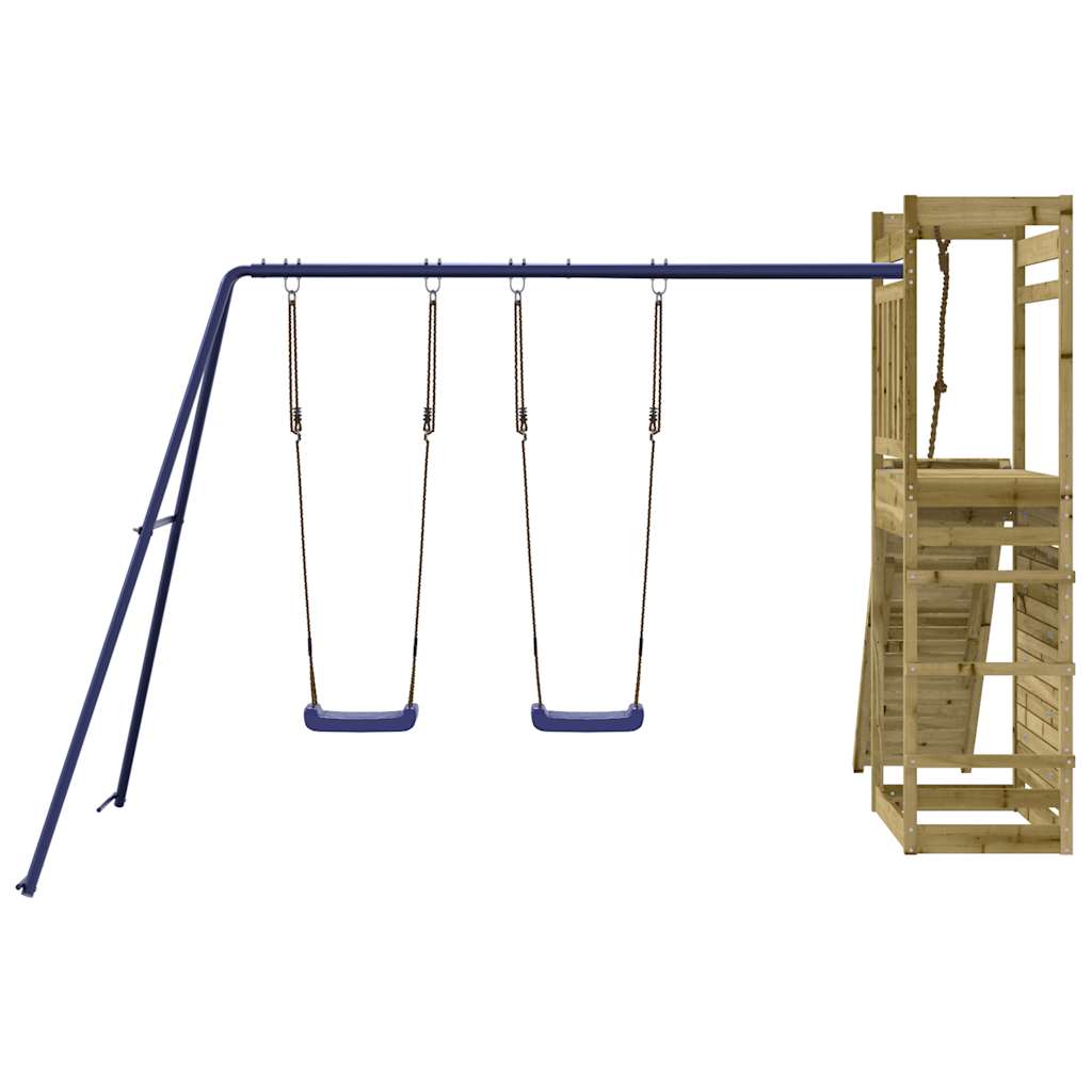 Spielturm aus imprägniertem Kiefernholz und massivem Douglasien- und Kiefernholz