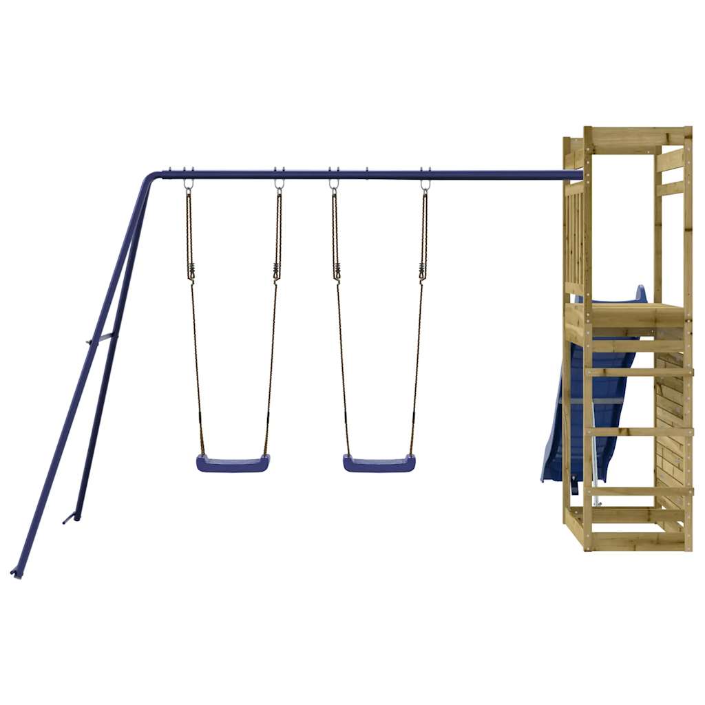 Spielturm aus imprägniertem Kiefernholz und massivem Douglasien- und Kiefernholz