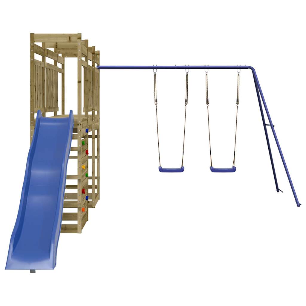 Spielturm aus imprägniertem Kiefernholz und massivem Douglasien- und Kiefernholz