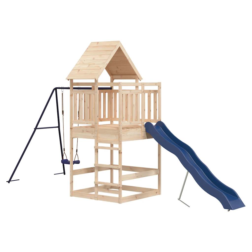 Spielturm aus imprägniertem Kiefernholz und massivem Douglasien- und Kiefernholz