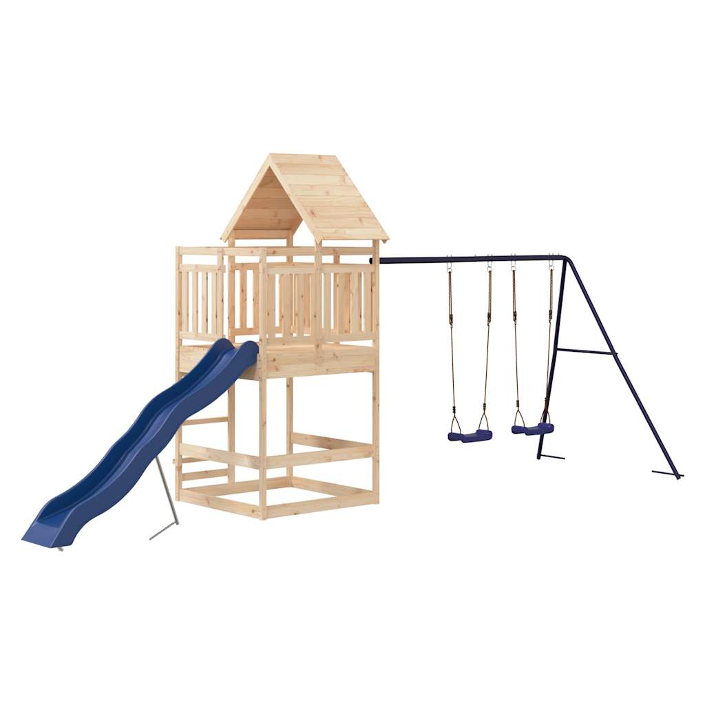Spielturm aus imprägniertem Kiefernholz und massivem Douglasien- und Kiefernholz