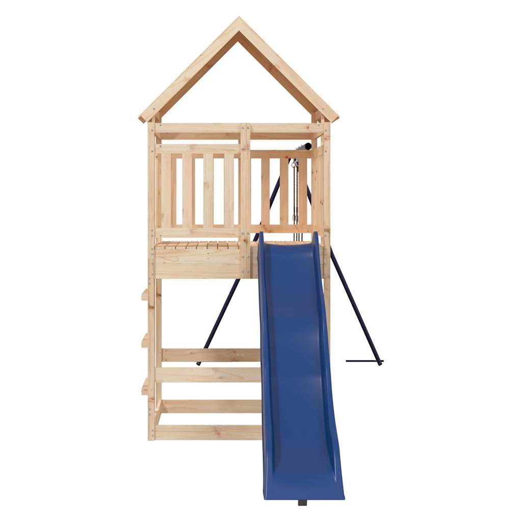 Spielturm aus imprägniertem Kiefernholz und massivem Douglasien- und Kiefernholz