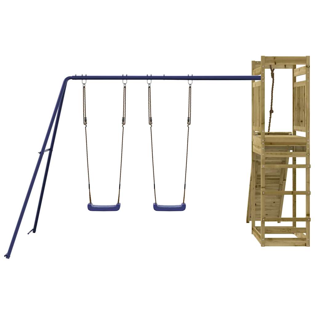 Spielturm aus imprägniertem Kiefernholz und massivem Douglasien- und Kiefernholz