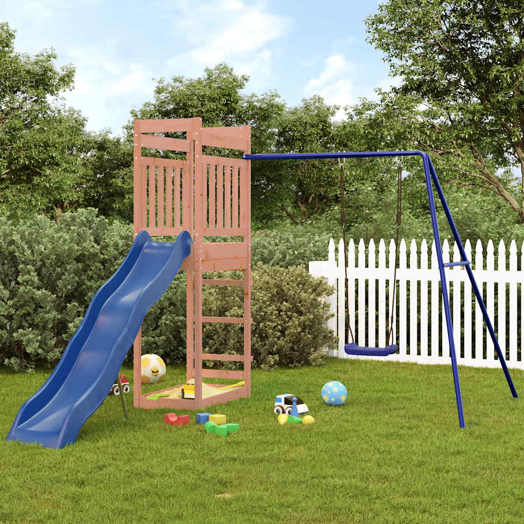 Spielturm aus imprägniertem Kiefernholz und massivem Douglasien- und Kiefernholz