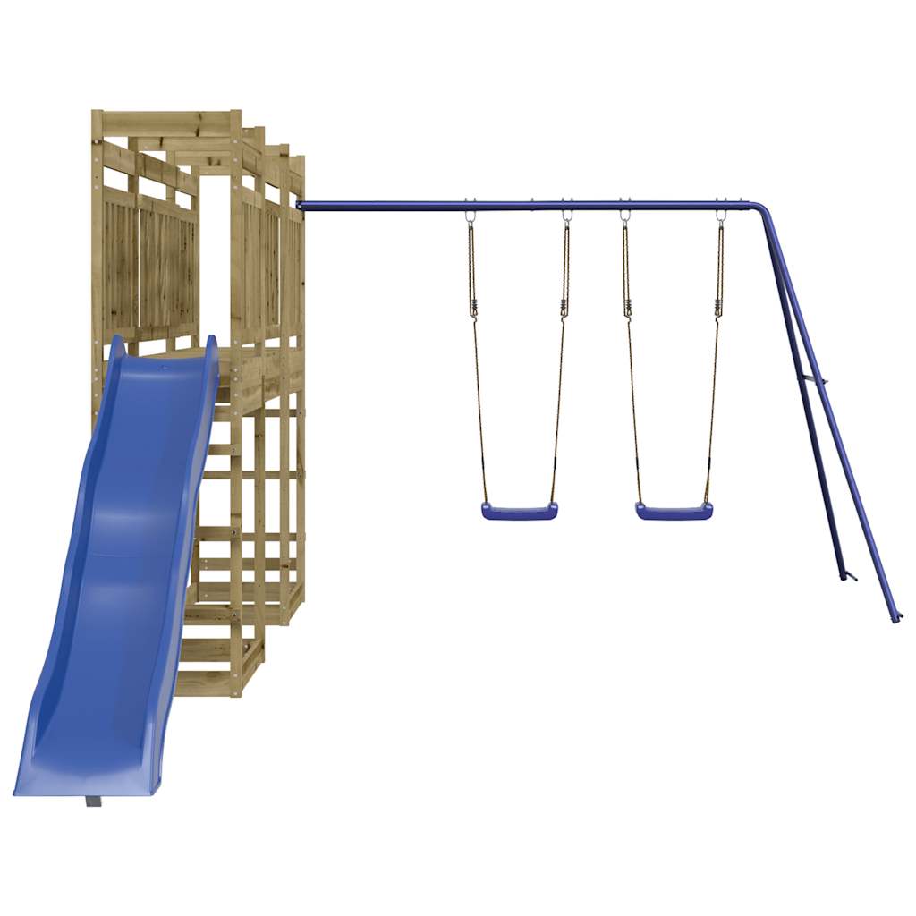 Spielturm aus imprägniertem Kiefernholz und massivem Douglasien- und Kiefernholz