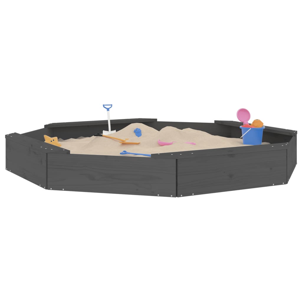 Sandkasten mit Sitzen Achteck Massivholz Douglasie in verschiedenen Größen