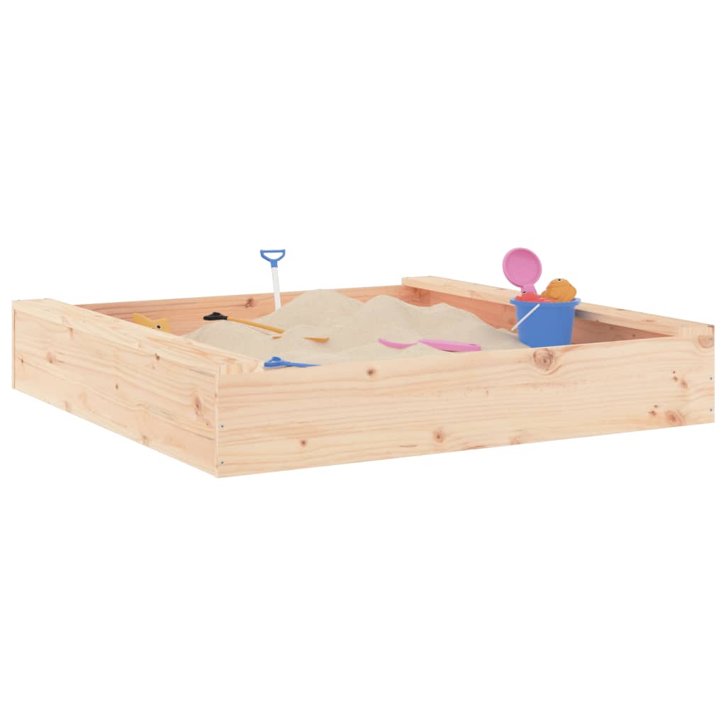 Sandkasten mit Sitzen Quadratisch Massivholz