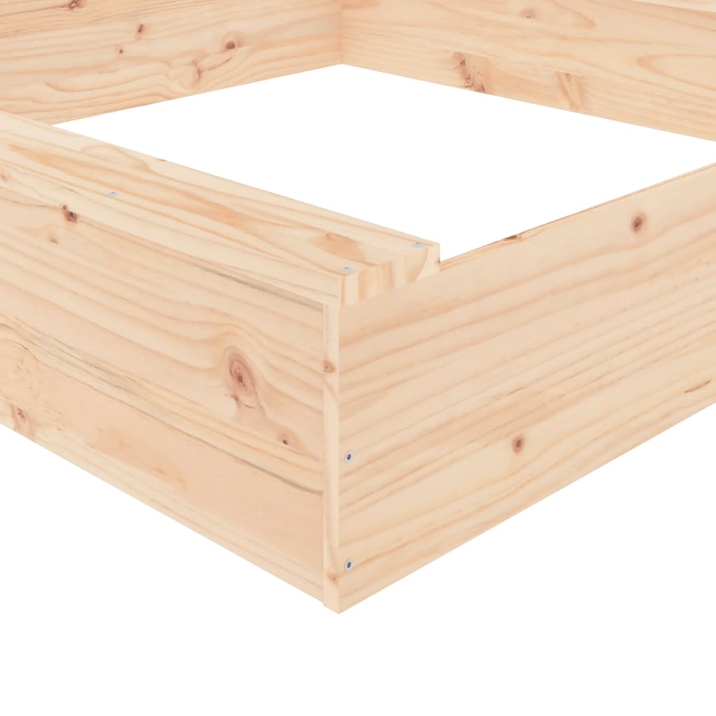 Sandkasten mit Sitzen Quadratisch Massivholz