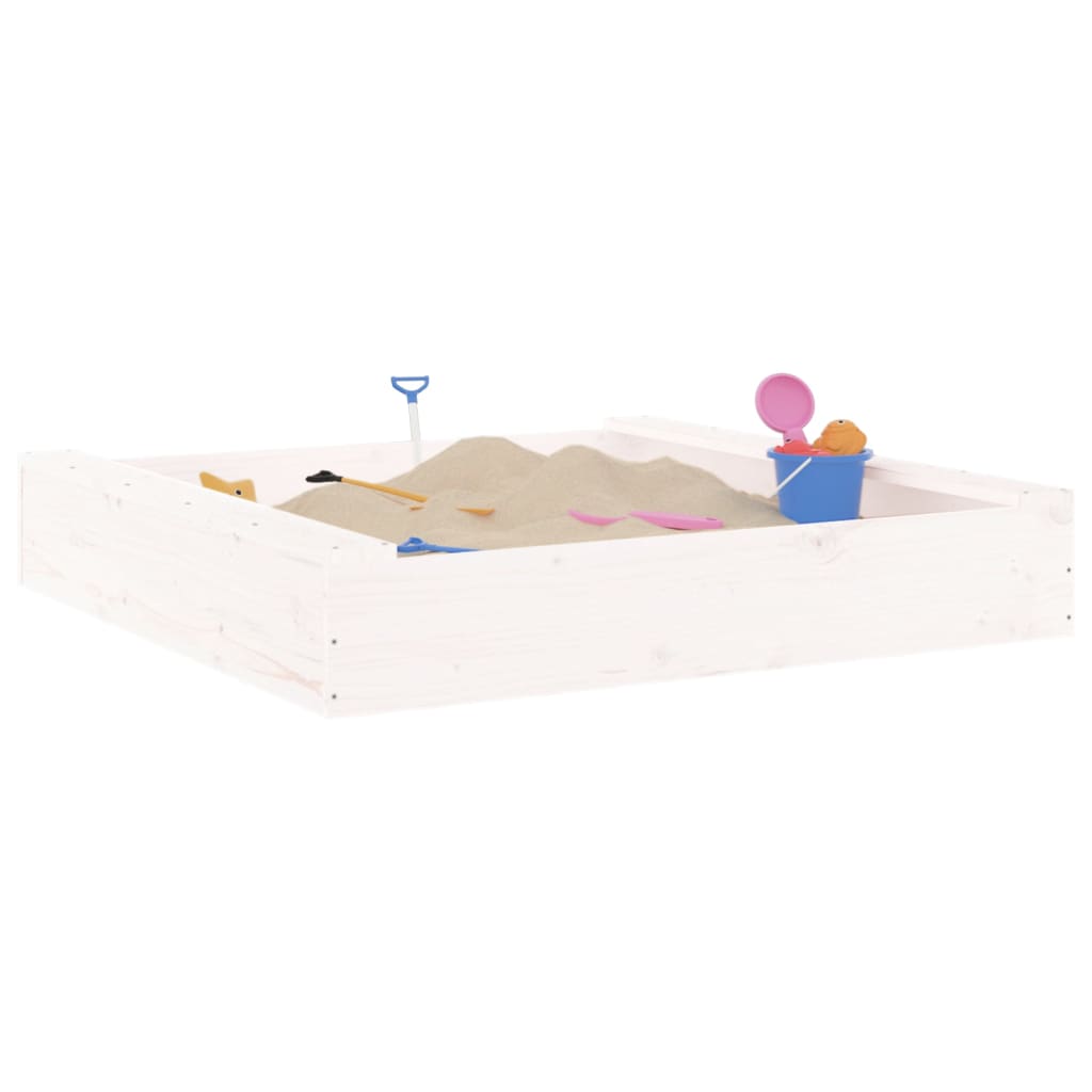 Sandkasten mit Sitzen Quadratisch Massivholz