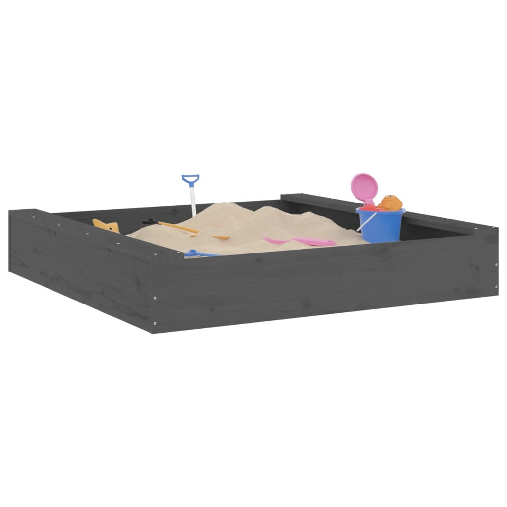Sandkasten mit Sitzen Quadratisch Massivholz