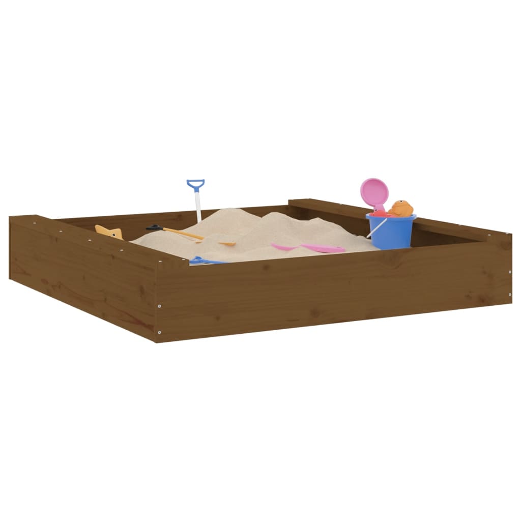 Sandkasten mit Sitzen Quadratisch Massivholz