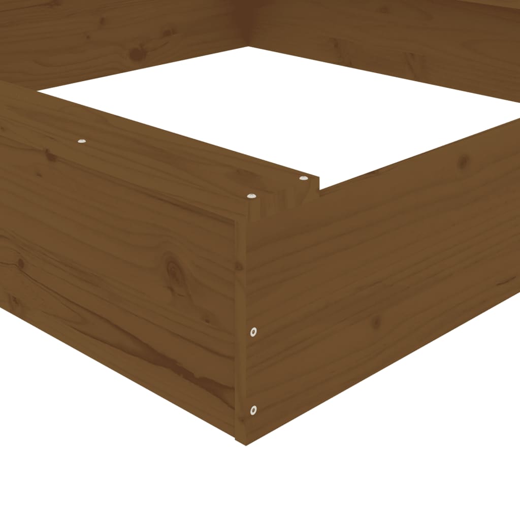 Sandkasten mit Sitzen Quadratisch Massivholz