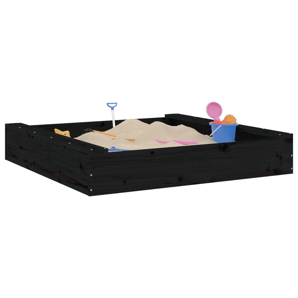 Sandkasten mit Sitzen Quadratisch Massivholz
