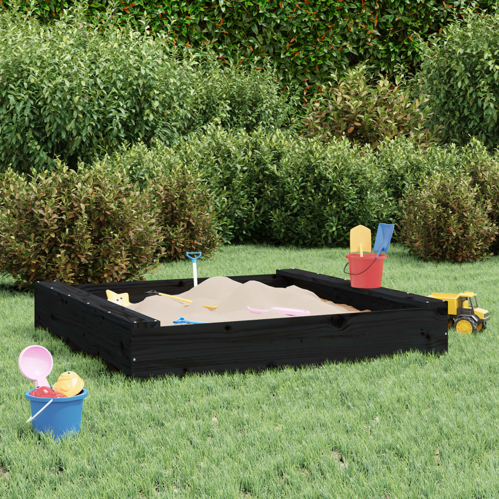 Sandkasten mit Sitzen Quadratisch Massivholz