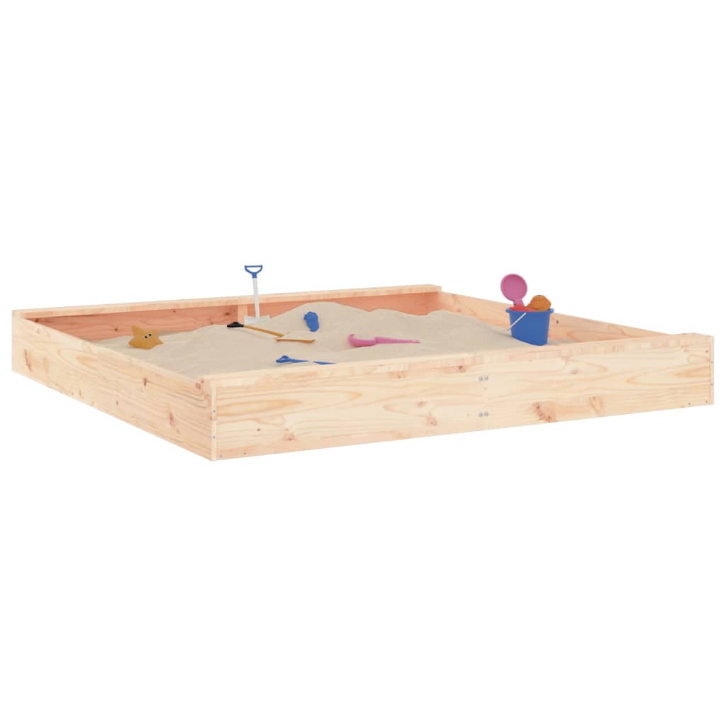 Sandkasten mit Sitzen Quadratisch Massivholz