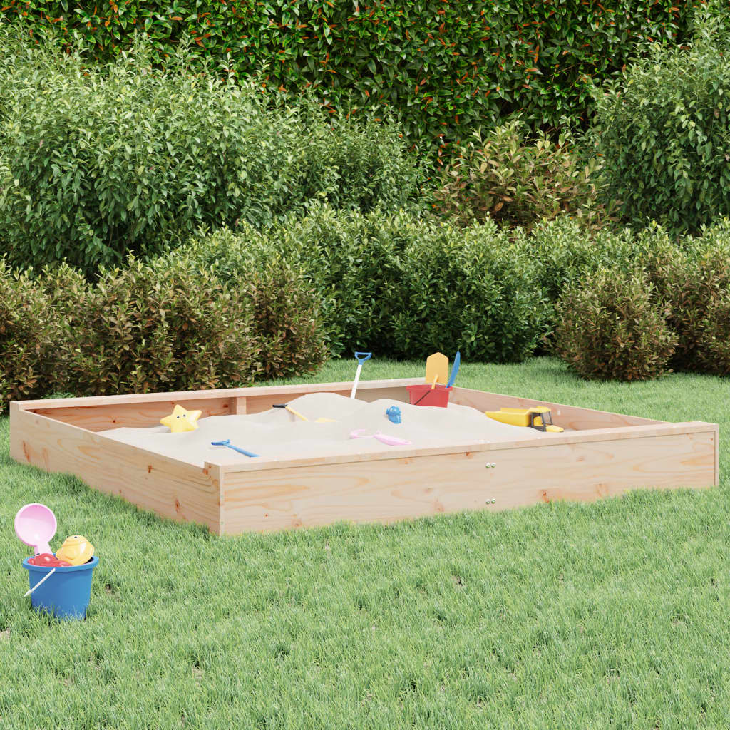 Sandkasten mit Sitzen Quadratisch Massivholz