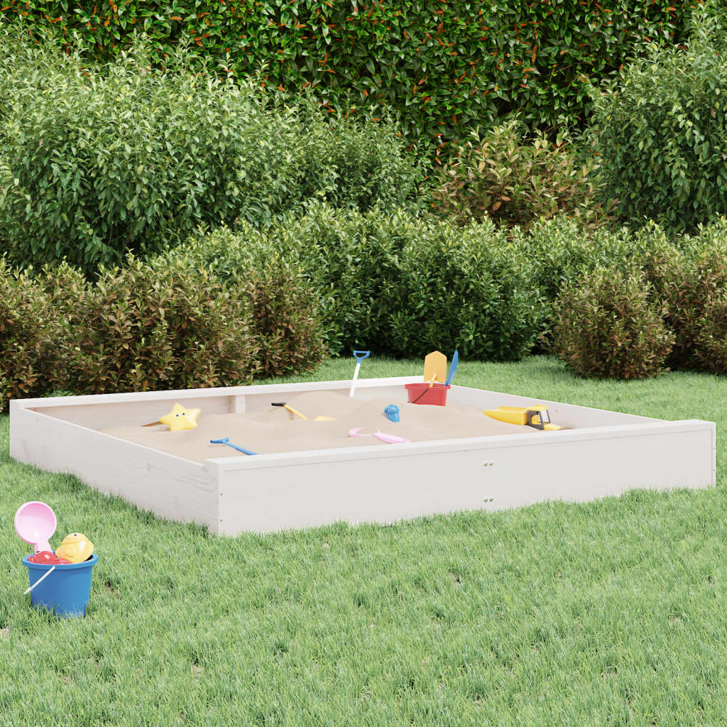 Sandkasten mit Sitzen Quadratisch Massivholz