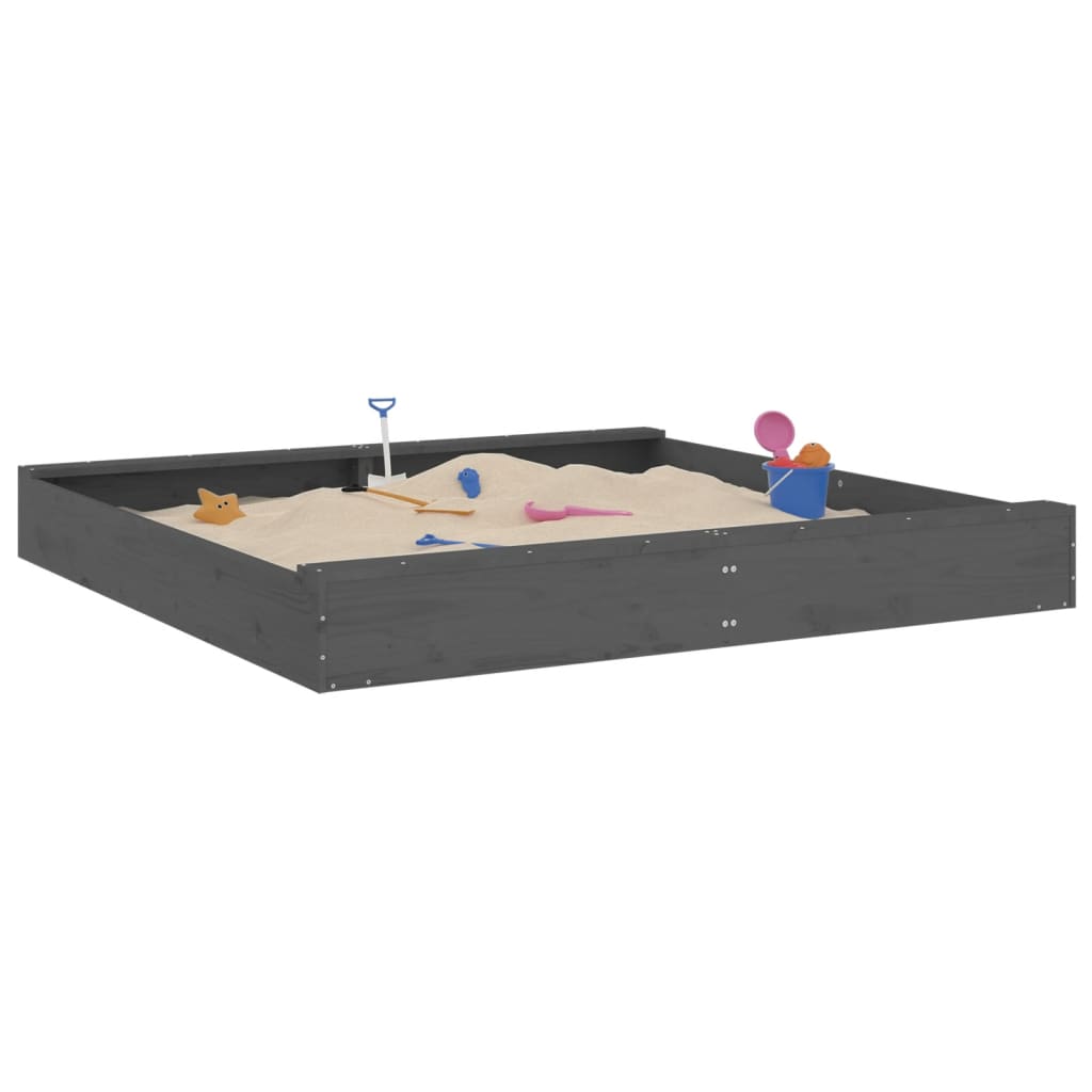 Sandkasten mit Sitzen Quadratisch Massivholz