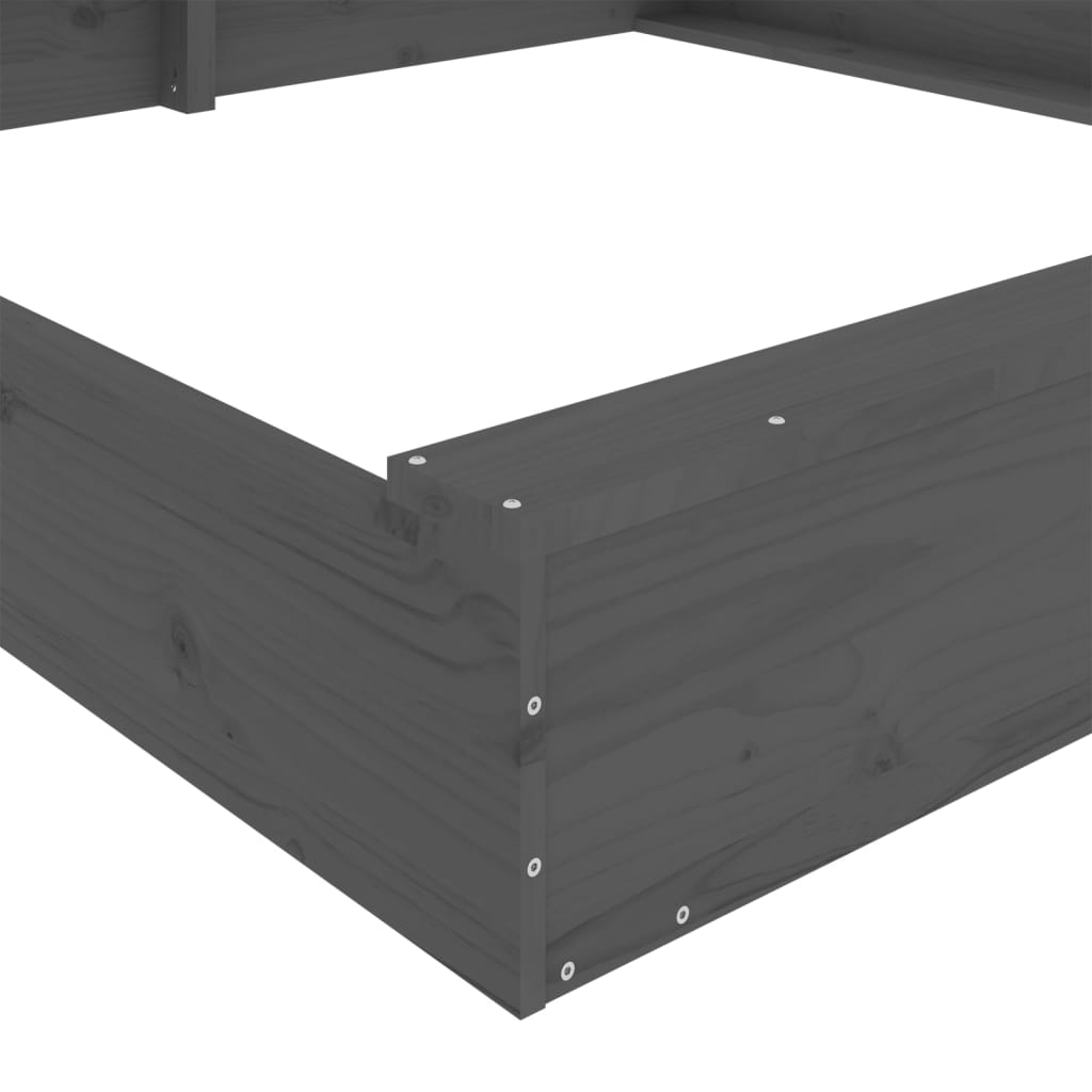 Sandkasten mit Sitzen Quadratisch Massivholz