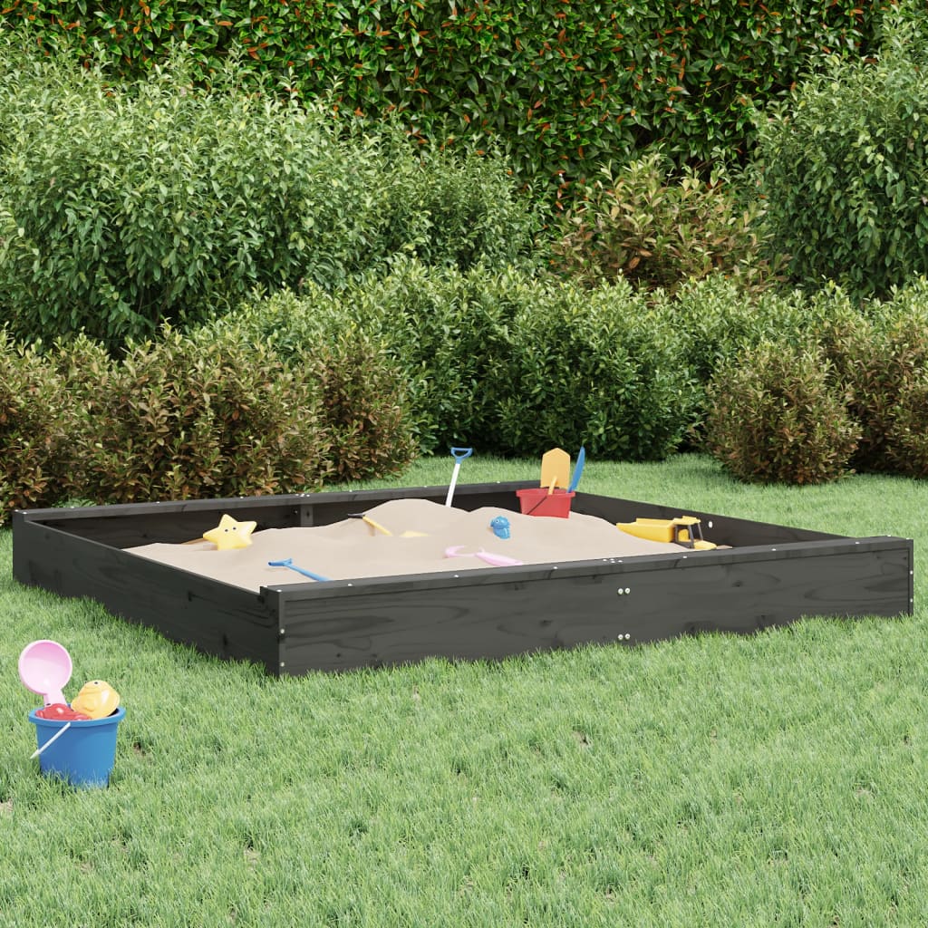Sandkasten mit Sitzen Quadratisch Massivholz