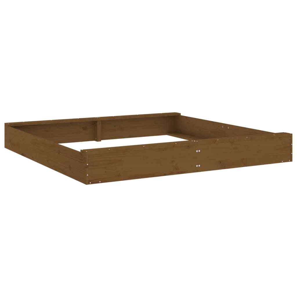 Sandkasten mit Sitzen Quadratisch Massivholz
