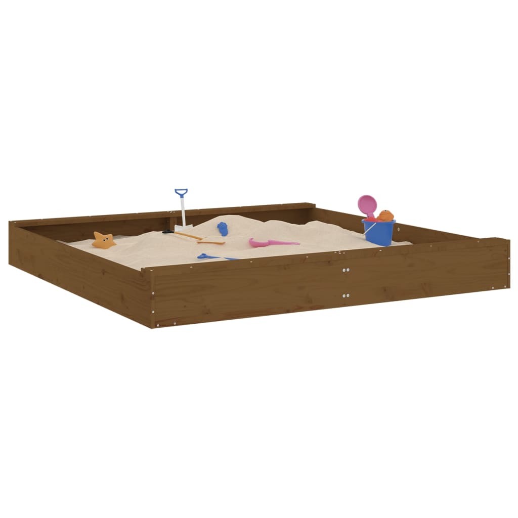 Sandkasten mit Sitzen Quadratisch Massivholz