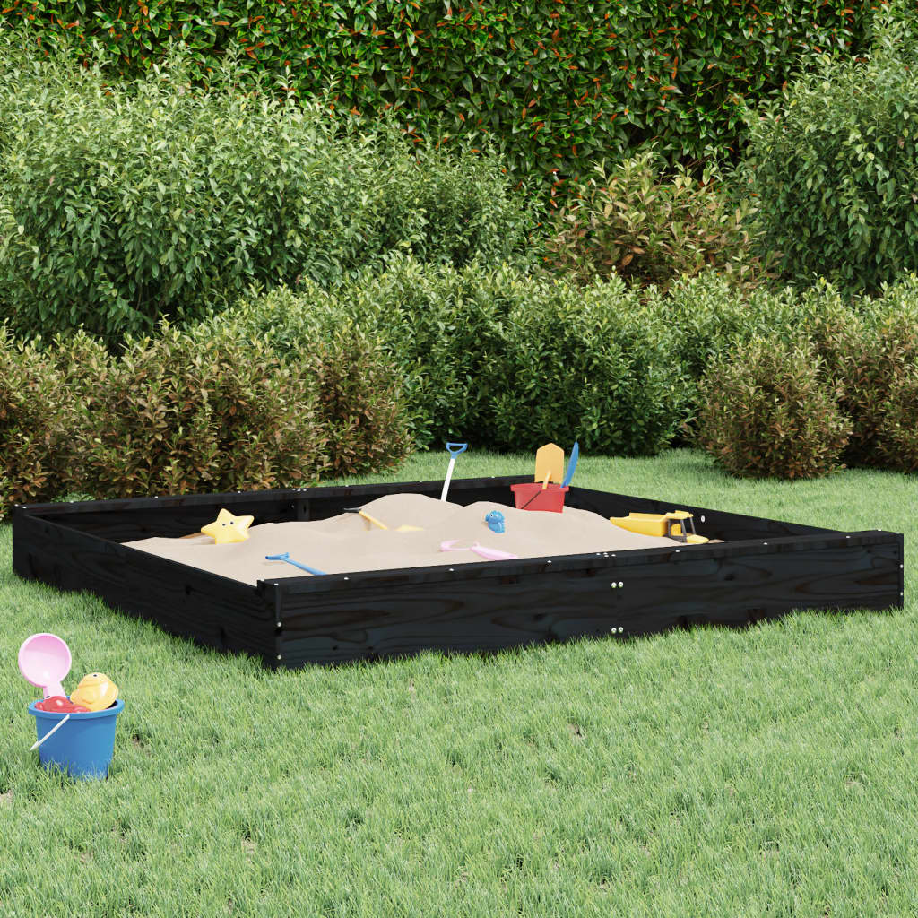 Sandkasten mit Sitzen Quadratisch Massivholz