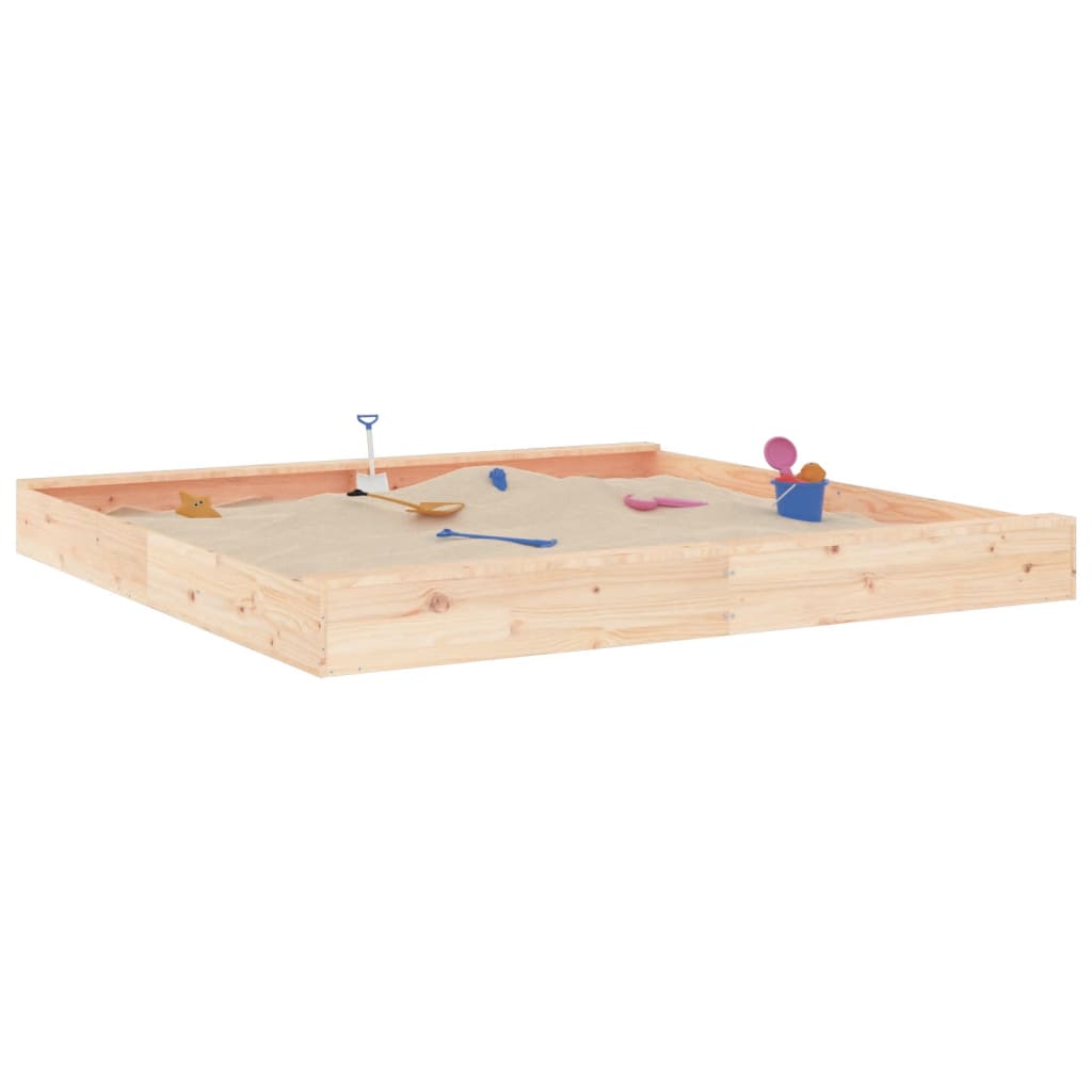 Sandkasten mit Sitzen Quadratisch Massivholz