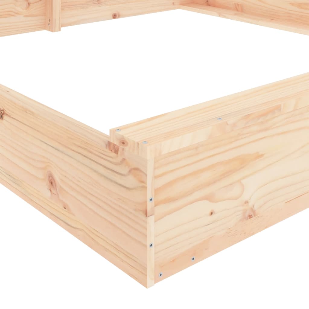 Sandkasten mit Sitzen Quadratisch Massivholz