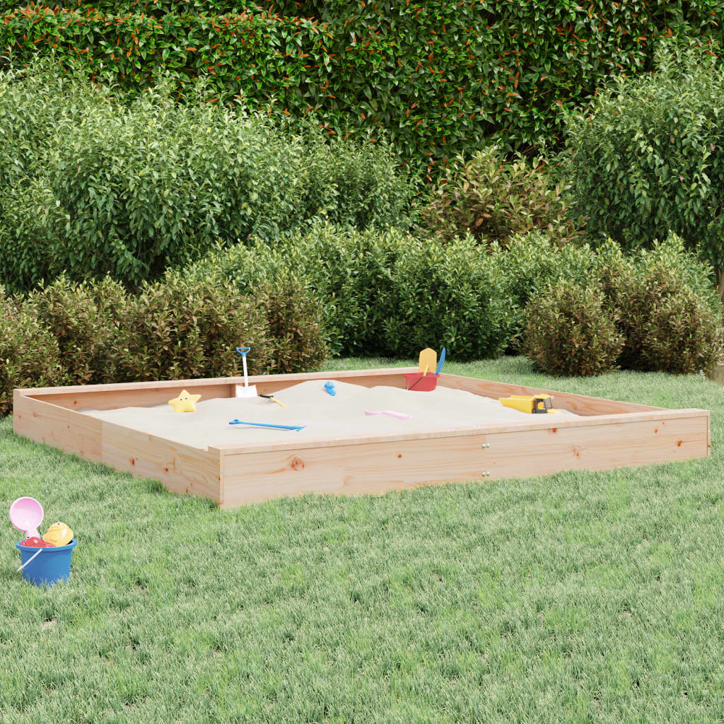Sandkasten mit Sitzen Quadratisch Massivholz