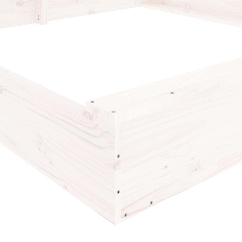 Sandkasten mit Sitzen Quadratisch Massivholz