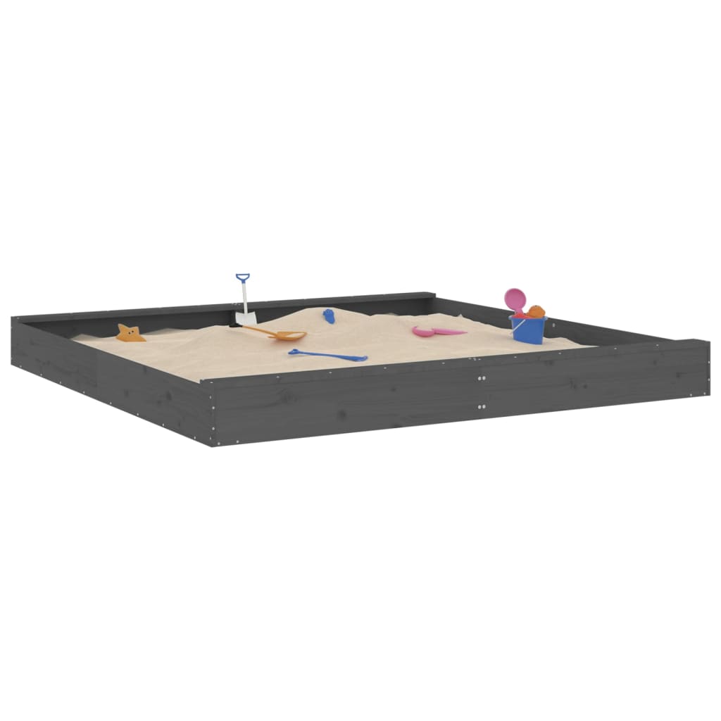 Sandkasten mit Sitzen Quadratisch Massivholz