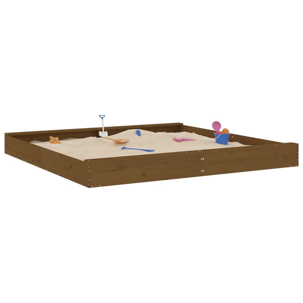 Sandkasten mit Sitzen Quadratisch Massivholz