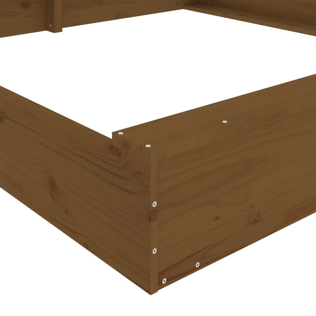 Sandkasten mit Sitzen Quadratisch Massivholz