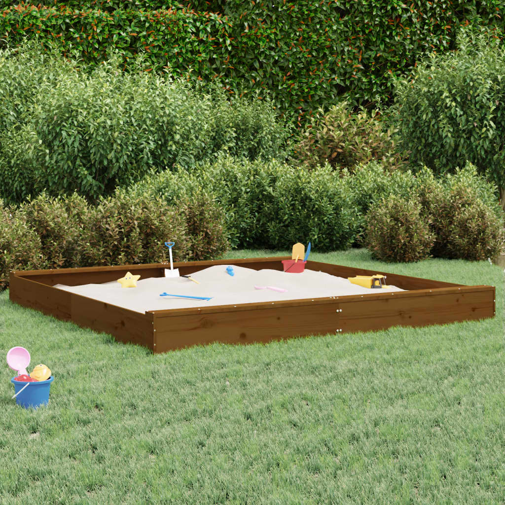 Sandkasten mit Sitzen Quadratisch Massivholz