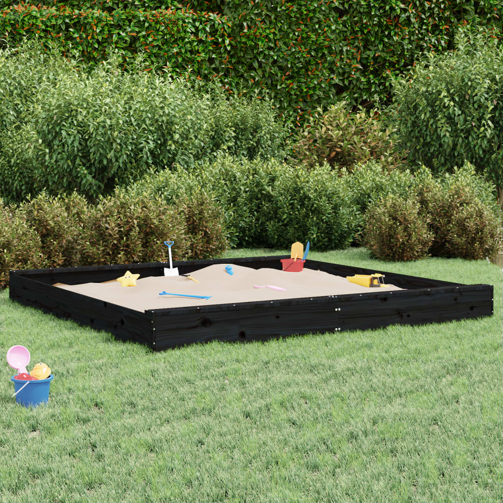 Sandkasten mit Sitzen Quadratisch Massivholz