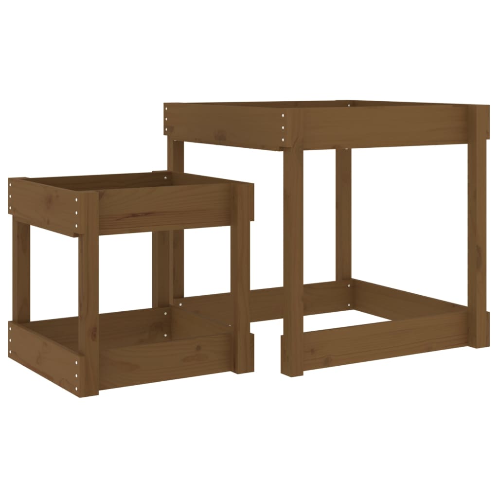 Sand-Spieltische 2 Stk. Massivholz - Yekta