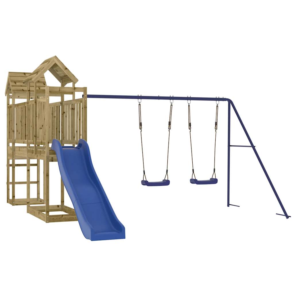 Spielturm aus imprägniertem Kiefernholz und massivem Douglasien- und Kiefernholz