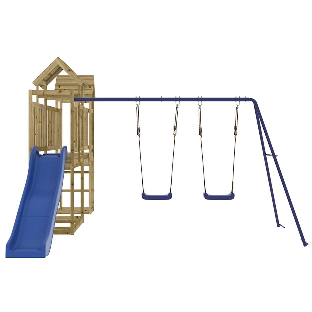 Spielturm aus imprägniertem Kiefernholz und massivem Douglasien- und Kiefernholz