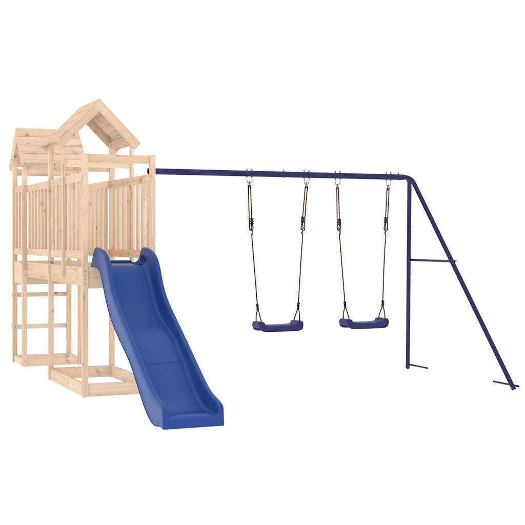 Spielturm aus imprägniertem Kiefernholz und massivem Douglasien- und Kiefernholz