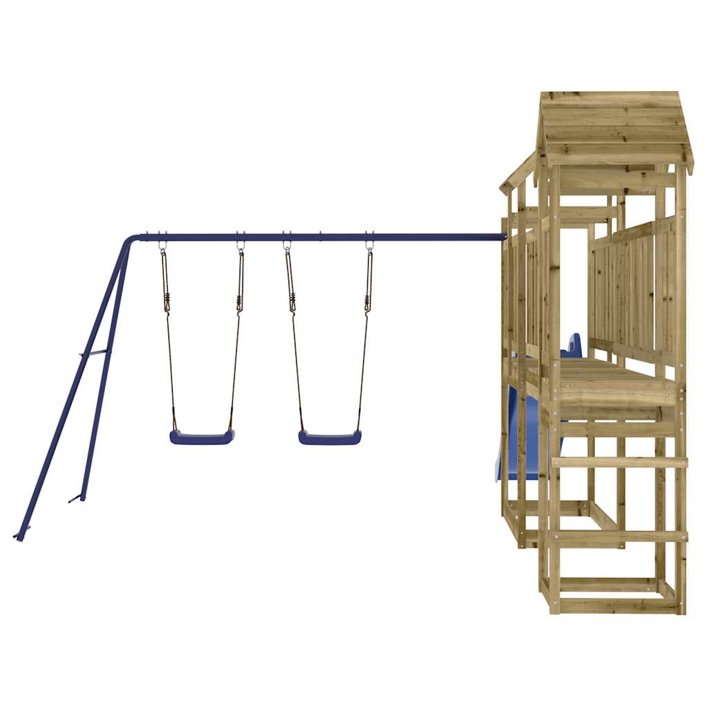 Spielturm aus imprägniertem Kiefernholz und massivem Douglasien- und Kiefernholz