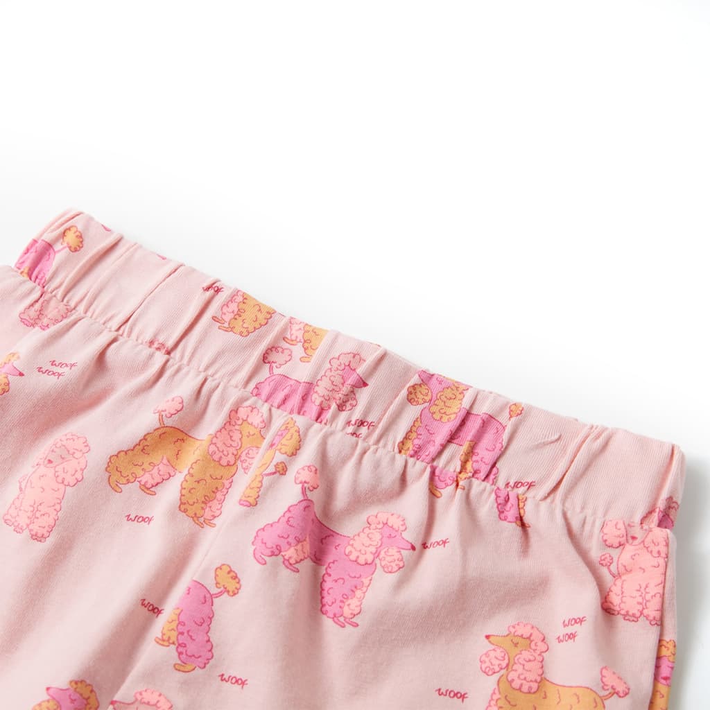 Kinderpyjama mit Kurzen Ärmeln in Hellorange und Hellrosa