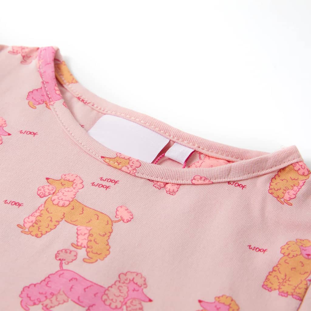 Kinderpyjama mit Kurzen Ärmeln in Hellorange und Hellrosa