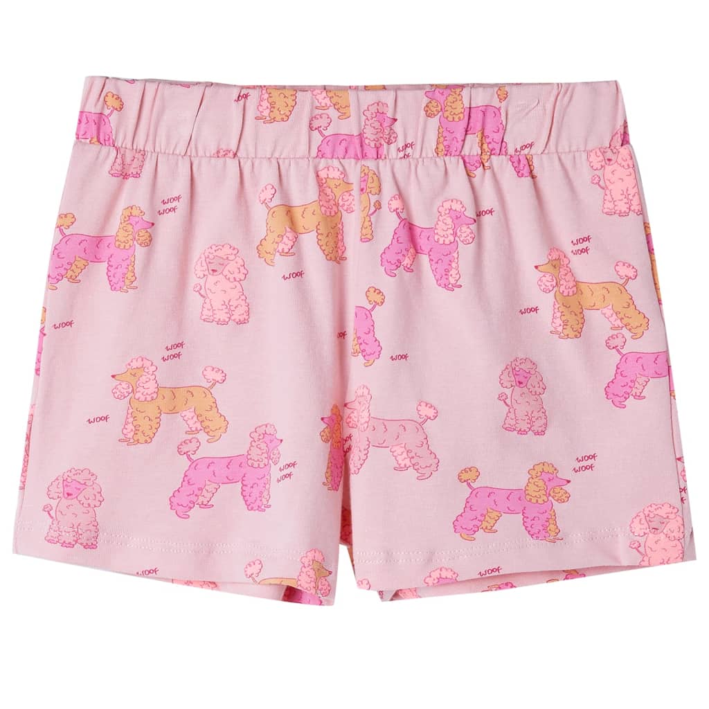 Kinderpyjama mit Kurzen Ärmeln in Hellorange und Hellrosa
